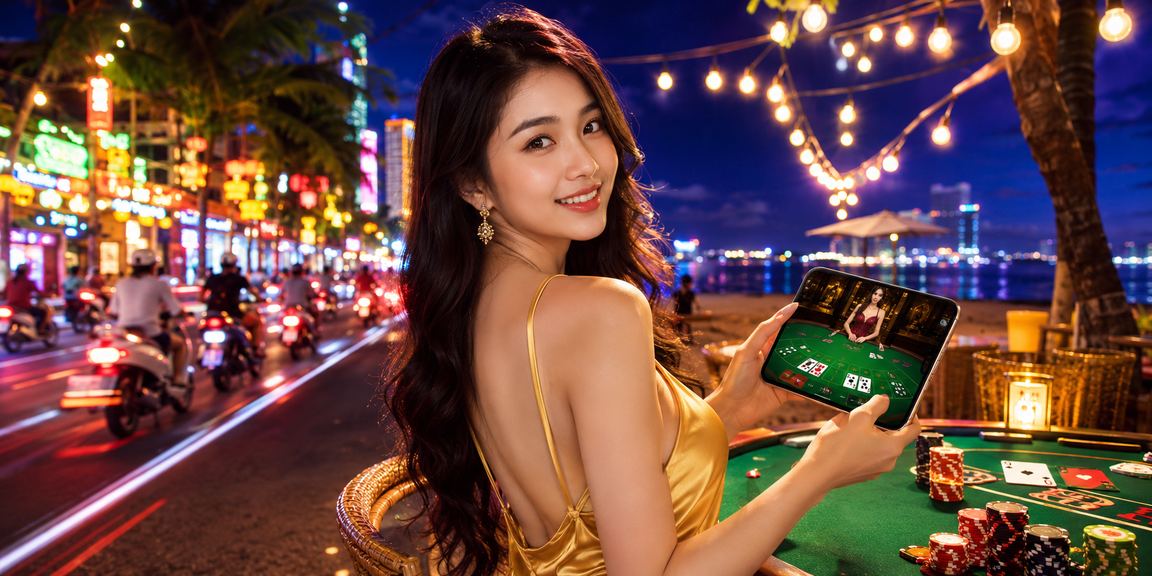Sòng bài baccarat tại chợ đêm Nha Trang lung linh ánh đèn